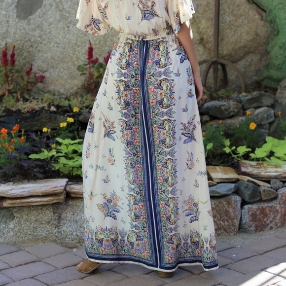 NEW SEXY WHITE FLORAL SHORT MAXI SKIRT ROMPER DRES - Picture 4 of 7